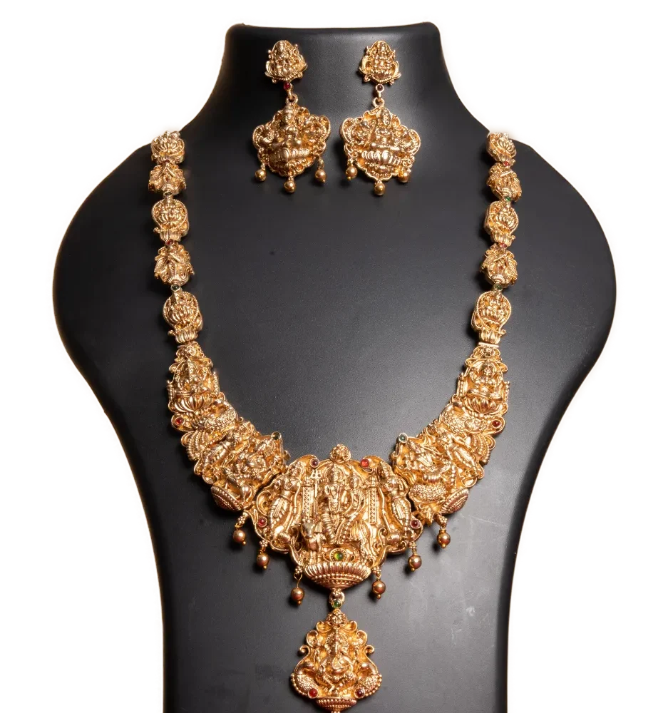 Antique-Lakshmi-Temple-Long-Necklace-Set