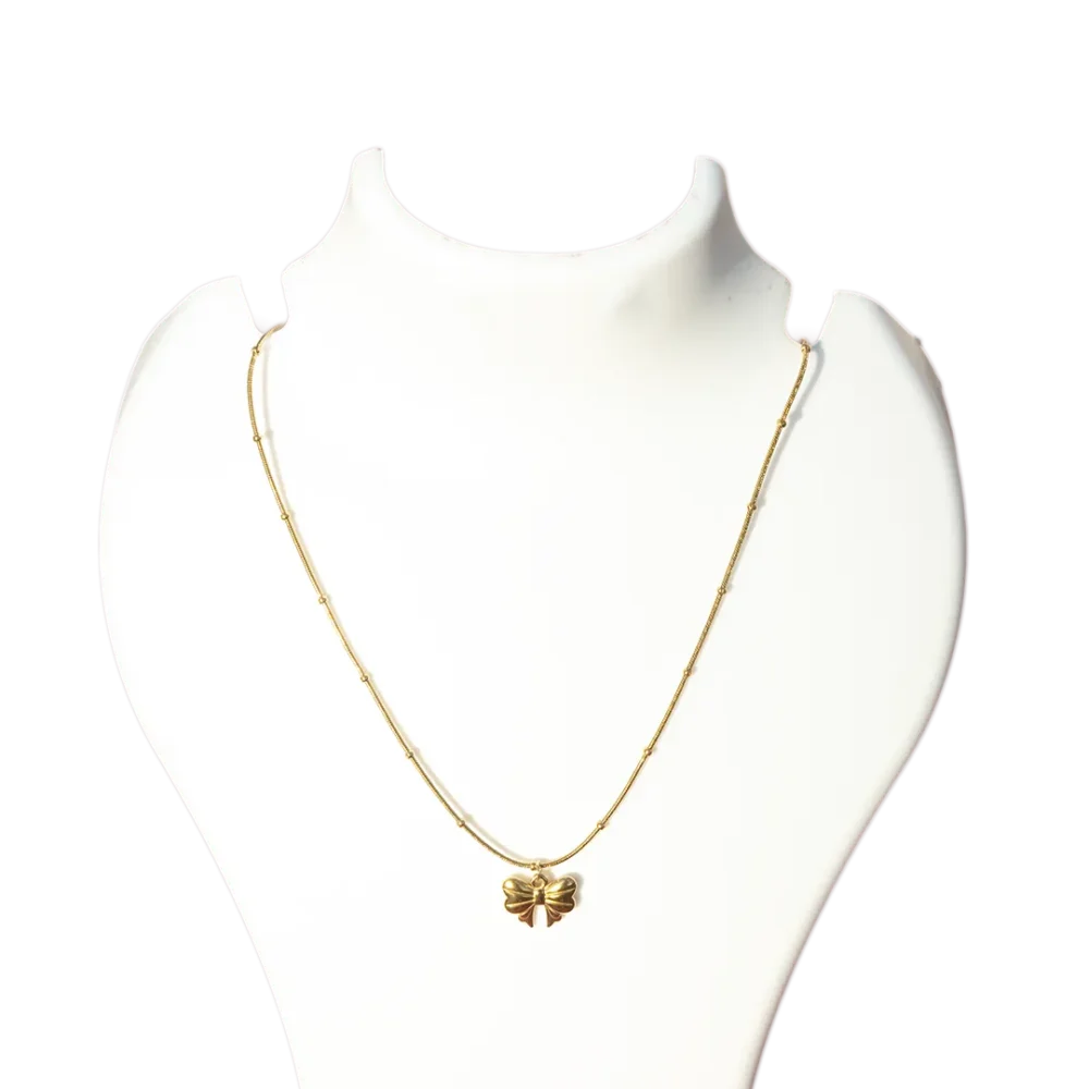 Delicate Bow Charm Necklace