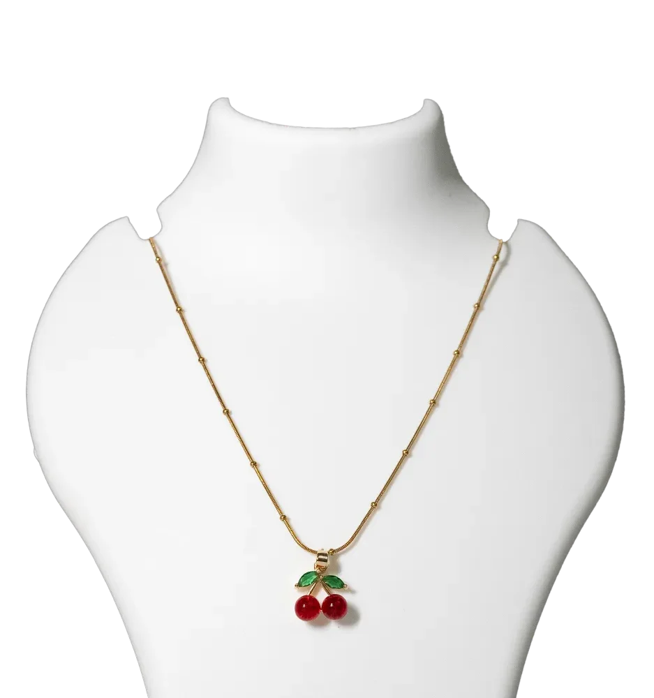 Trendy Cherry Pendant Necklace