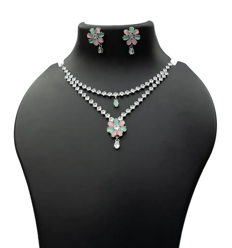The Dual Bloom Layered Necklace Set