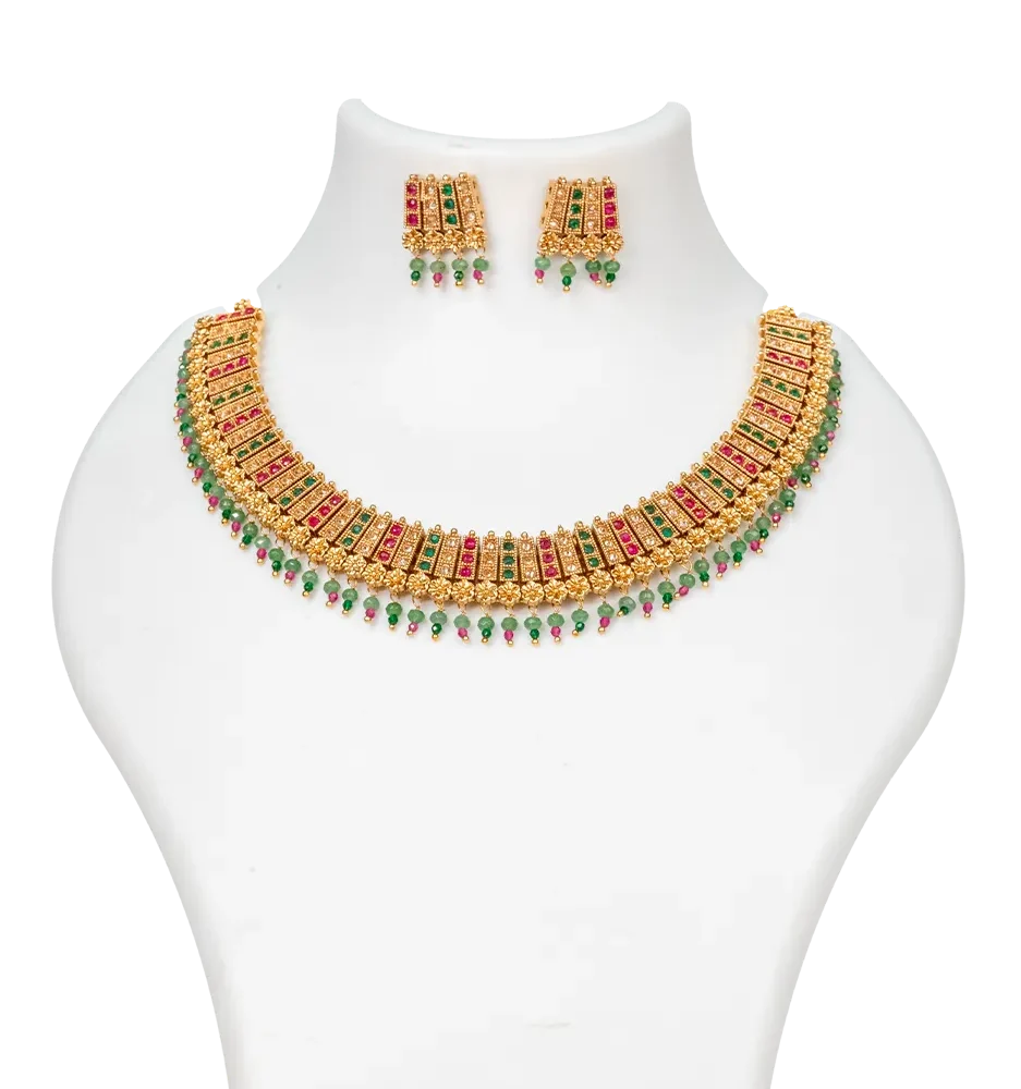 Emerald Ruby Temple Choker Set