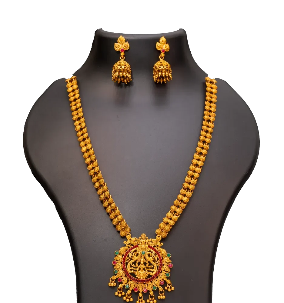 Lakshmi Temple Gold Necklace Set