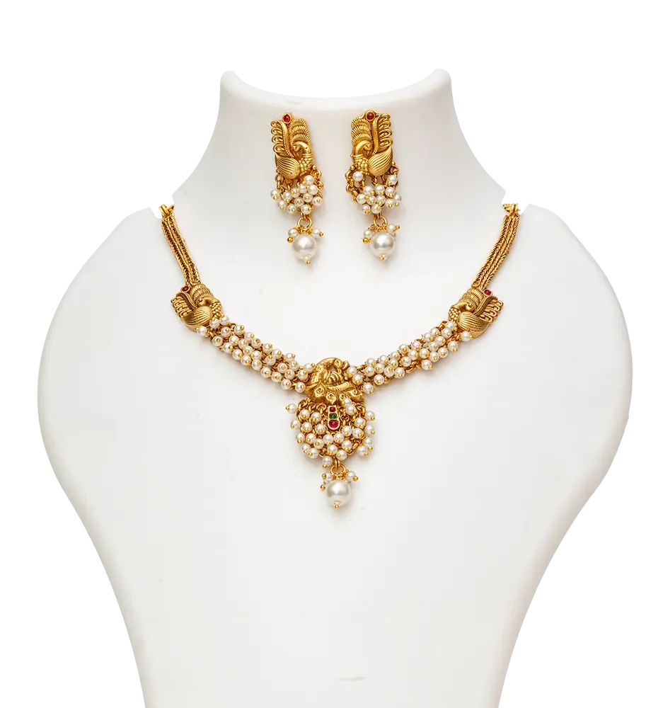 Peacock Pearl Necklace Set