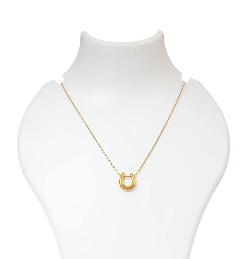 Lucky Curve Gold Pendant Necklace